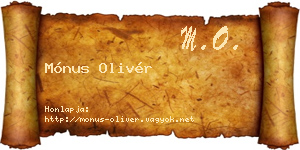 Mónus Olivér névjegykártya